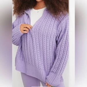 Aerie Lilac Knit Cardigan